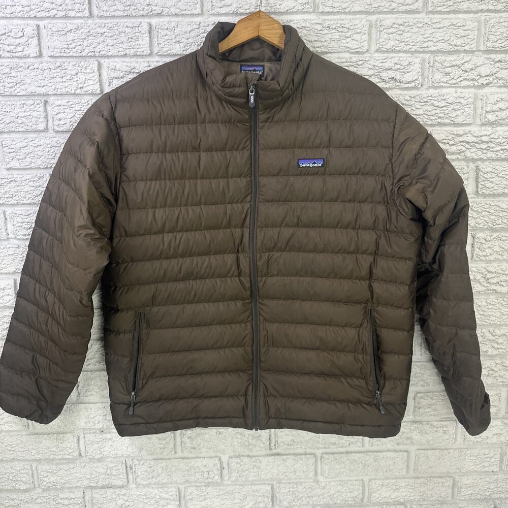 Patagonia Mens Large Goose Down Quilted Puffer Jacket Brown Style 84673FA12